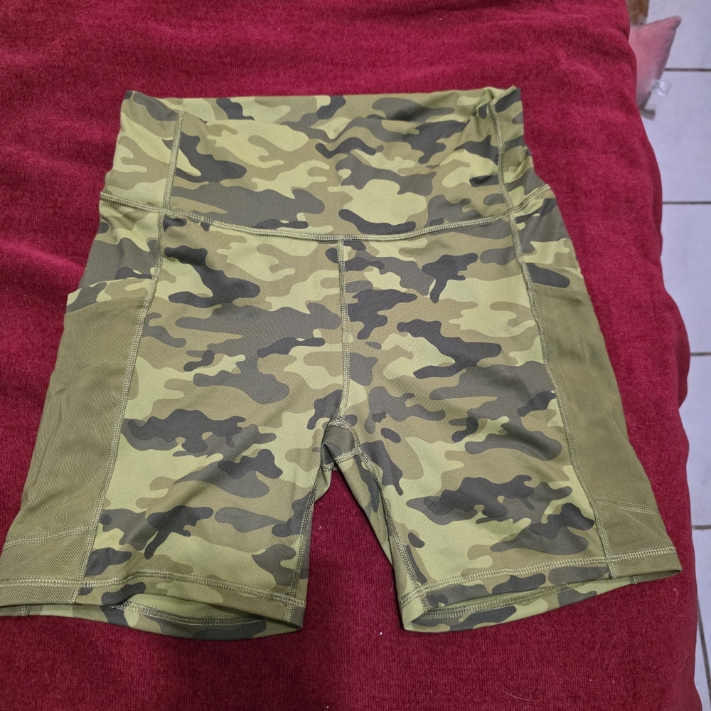 Fabletics Green and Brown Athletic Shorts